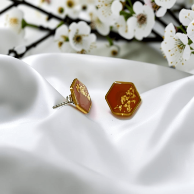 Boucles d'oreilles Pénélope puces marron