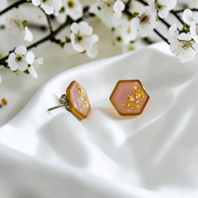 Boucles d'oreilles Pénélope puces marron glacé